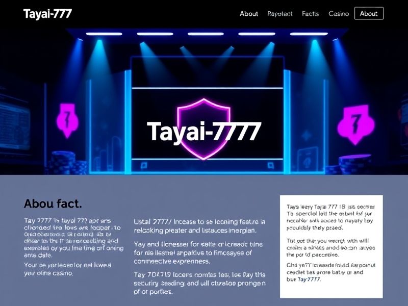 Discover Taya 777.com – your premier destination for exciting online casino games. Play slots, blackjack, poker, and live dealer games securely with exclusive bonuses and promotions. Join now!