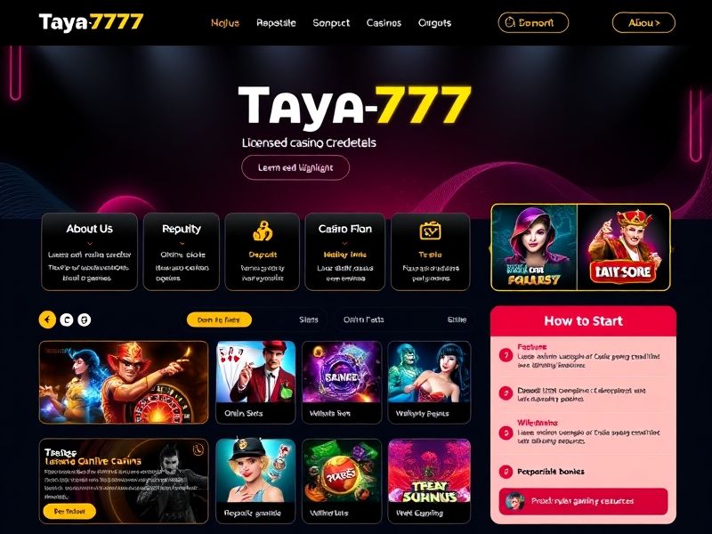 Discover Taya 777.com – your premier destination for exciting online casino games. Play slots, blackjack, poker, and live dealer games securely with exclusive bonuses and promotions. Join now!